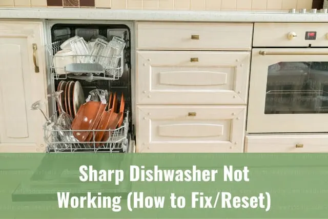 white modern dishwasher in the kitchen
