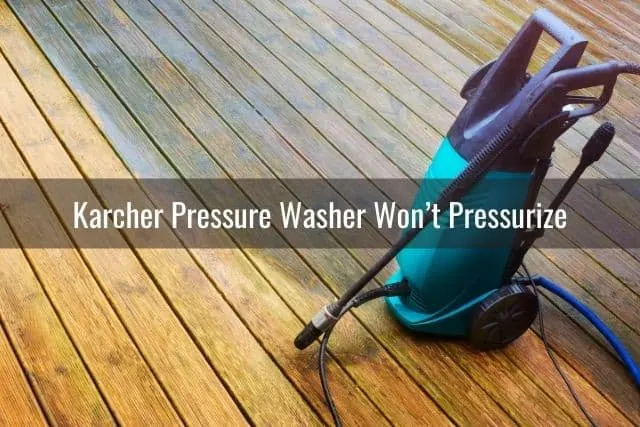 Pressure washer on wood deck