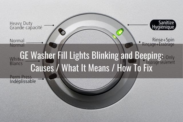 Washing machine knob and green light on