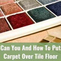 Carpet samples on tile floor