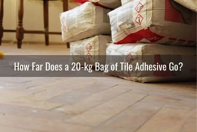 Bags of unmixed floor adhesive
