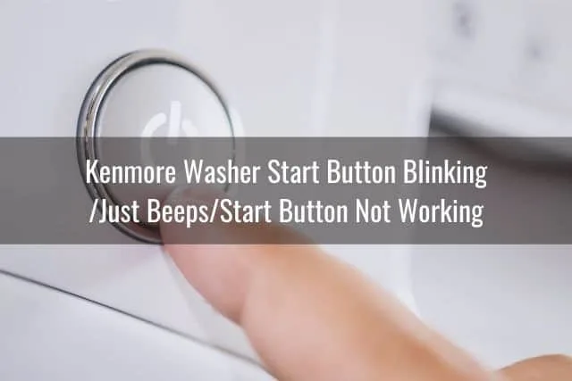 Finger pressing power button on washing machine