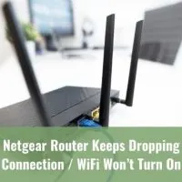 A side view of a black router with 3 antennas