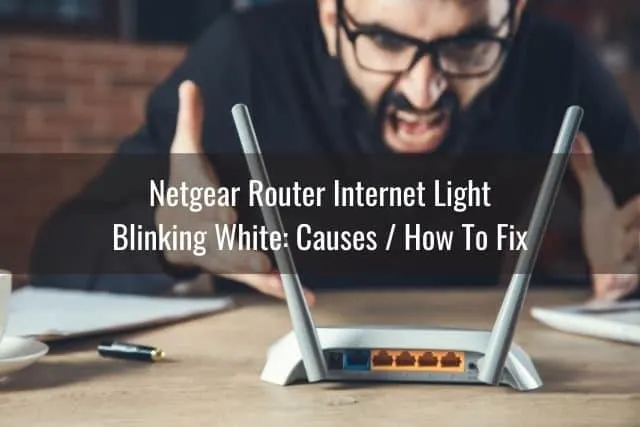 Man shouting at WiFi router