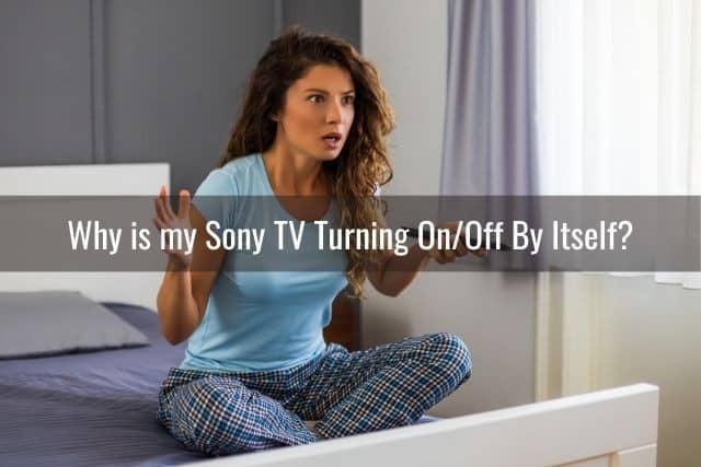 Confused woman holding a TV remote