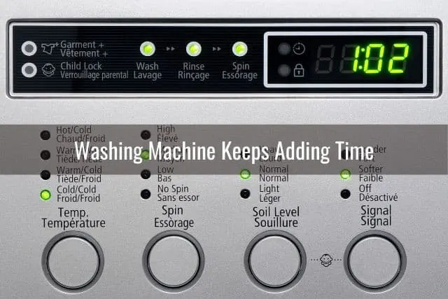 Washing machine timer display