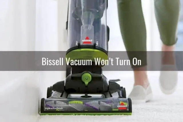 Upright vacuum on carpet