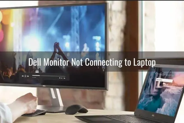 Laptop connected to external monitor