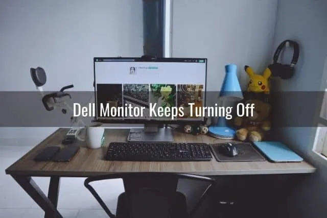 Computer desktop monitor on work table