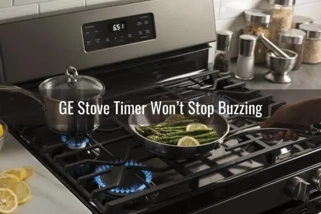 Food being cooked on kitchen gas stove