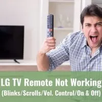 Angry man holding TV remote