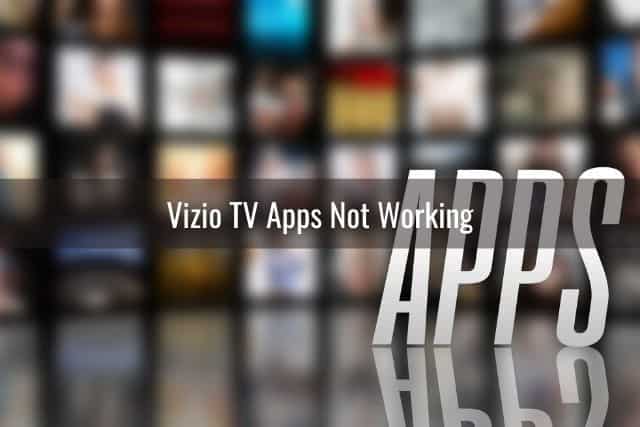 The word apps in front of a blurry TV screen