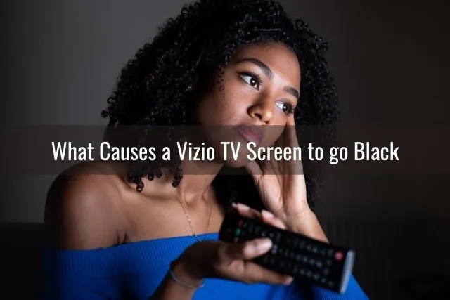 Female using remote to watch TV