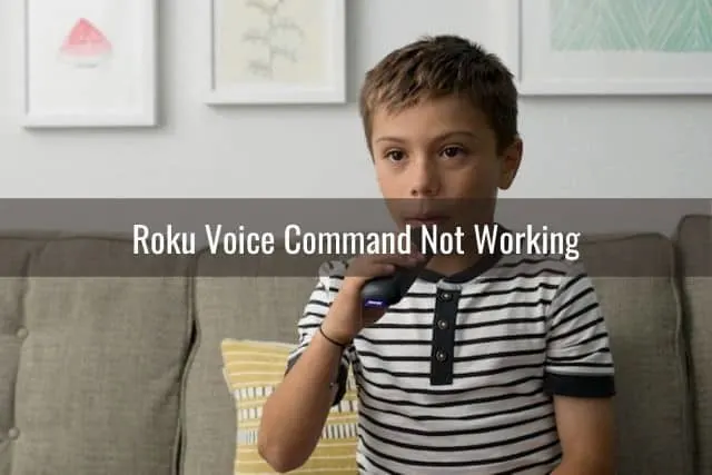 Young male using remote voice activation