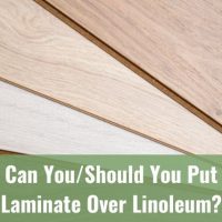 Laminate floor planks stacked in a pile