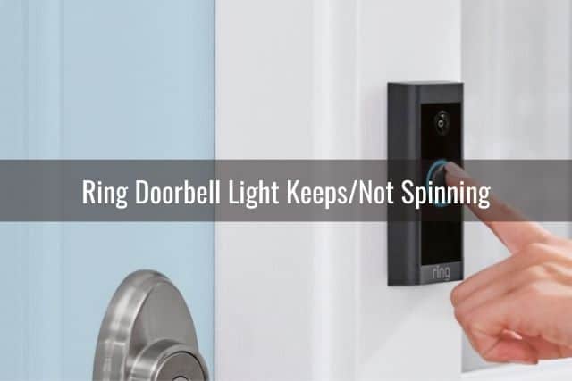 Smart doorbell on front door being pressed