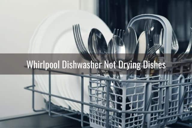 Close up view of clean utensils in dishwasher