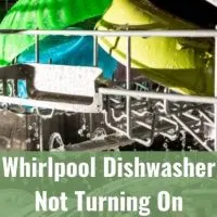 Water sprayed on dishes in dishwasher
