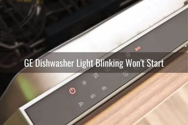 Dishwasher door power control light on