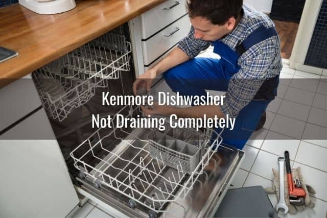 Repairman fixing dishwasher
