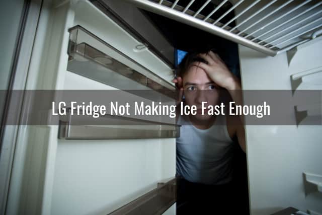 Frustrated man looking at his fridge