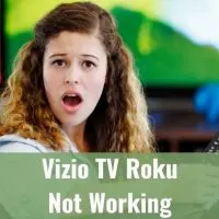 Female in shock while watching TV