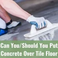 Male smoothing concrete floor