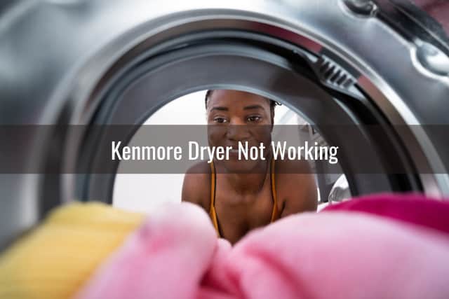 Woman checking the dryer