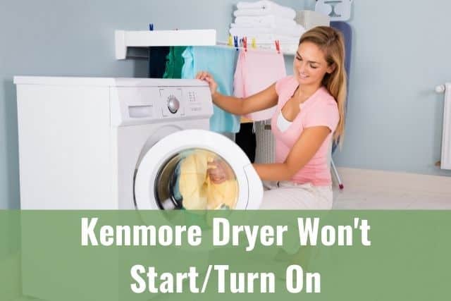 Female putting clothes into dryer