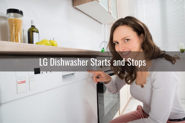 pressing the dishwasher