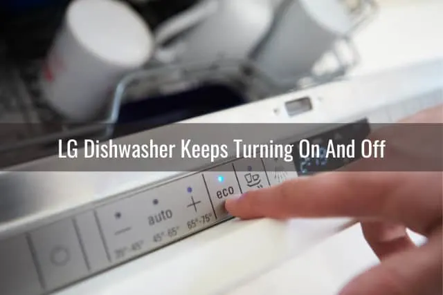 Pressing the start button of dishwasher