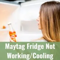 Woman holding drinks in the fridge