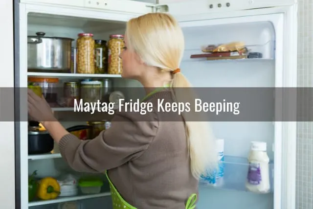 Woman checking at the fridge