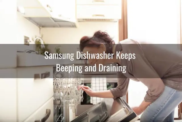 Woman checking the dishwasher