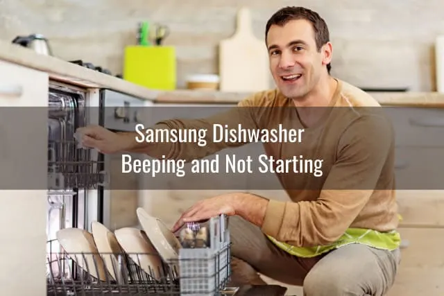 Man showing the dishwasher