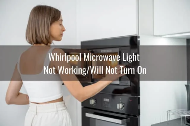 Woman putting food in the microwave