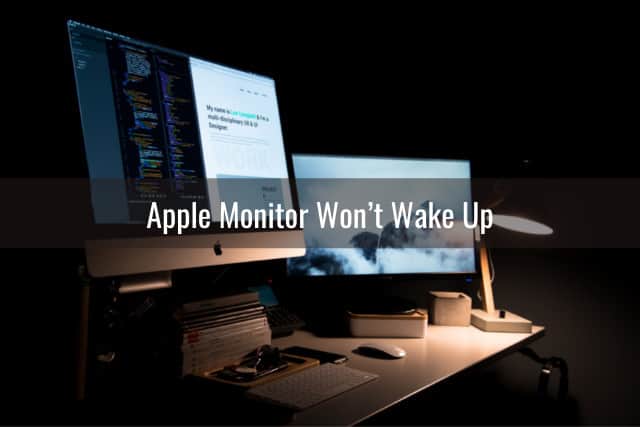 Apple monitor on the desk table