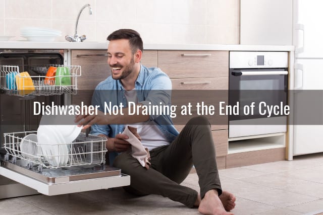 Man happy while looking at the diswasher