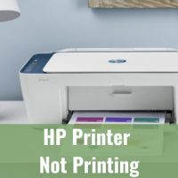 Printer on the desk table