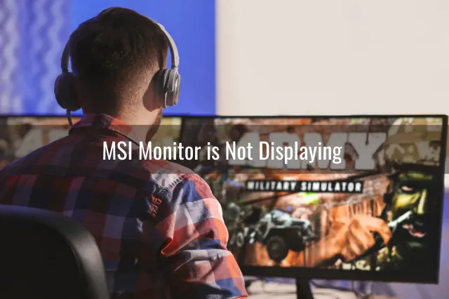 Man playing games in monitor