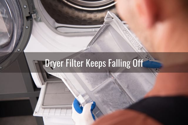 Man holding dryer's filter