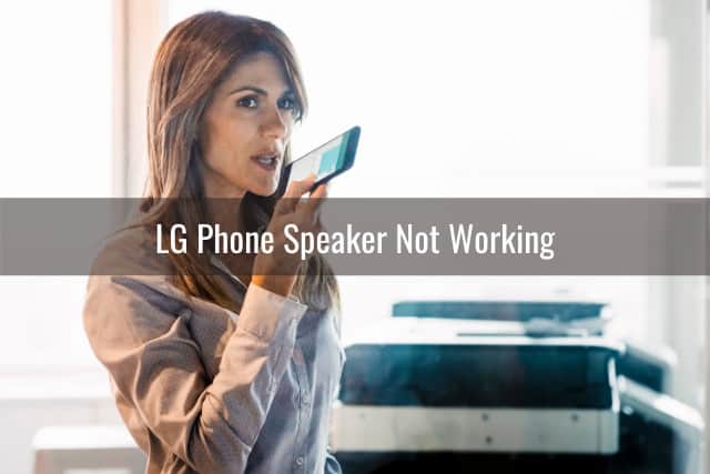 Woman holding a phone while talking