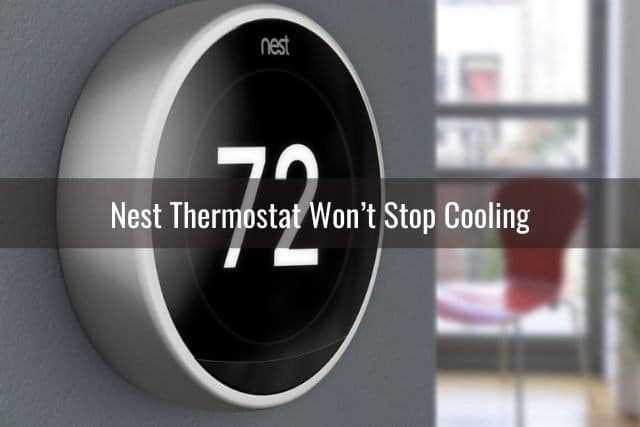 Smart thermostat in living room