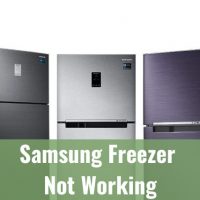 Three different color of samsung freezer