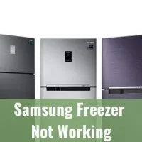 Three different color of samsung freezer