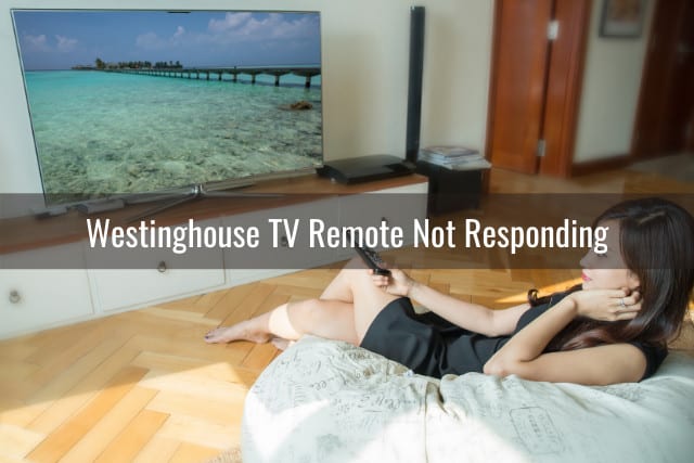 Woman holding a remote while watching tv