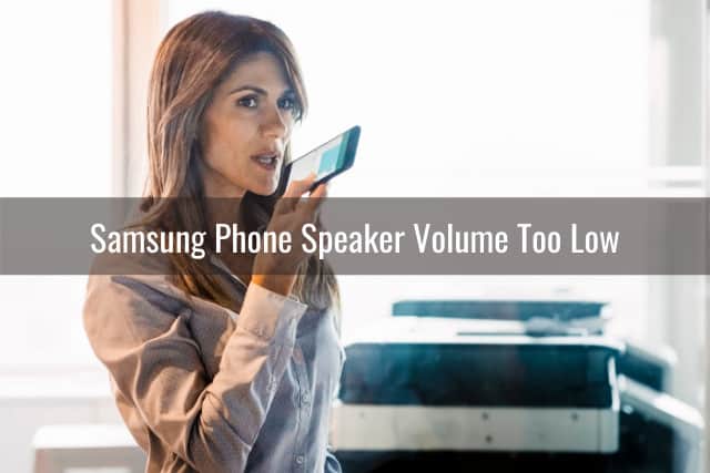 Woman holding a phone while speaking