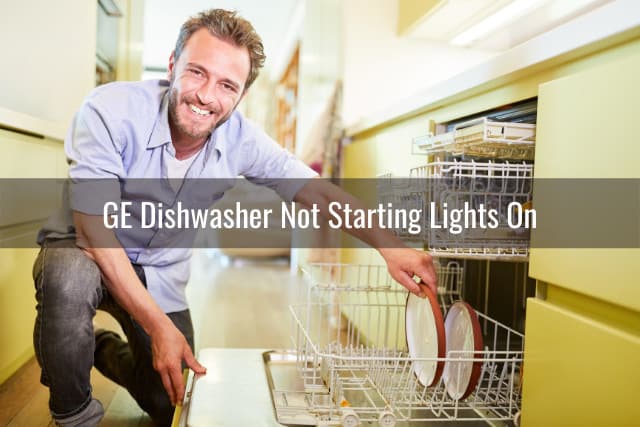 man putting plates in the dishwasher