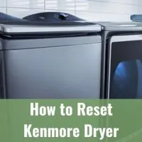Two dark blue kenmore dryer