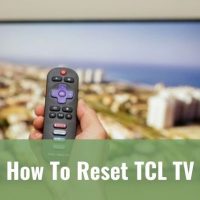 Remote held in front of TV